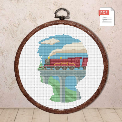 Magic Train Cross Stitch Pattern #mv010