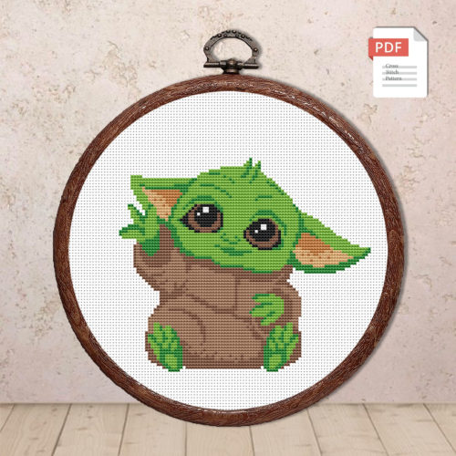 Baby Yoda Cross Stitch Pattern #mv019