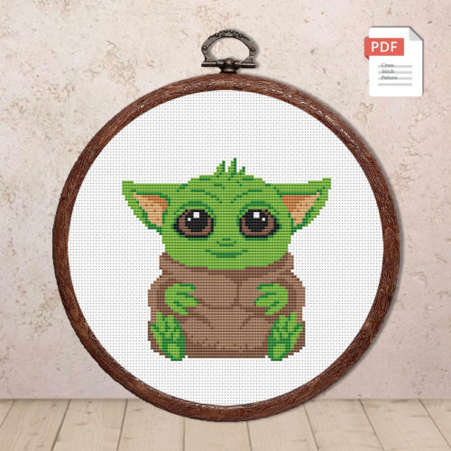 Baby Yoda Cross Stitch Pattern #mv020