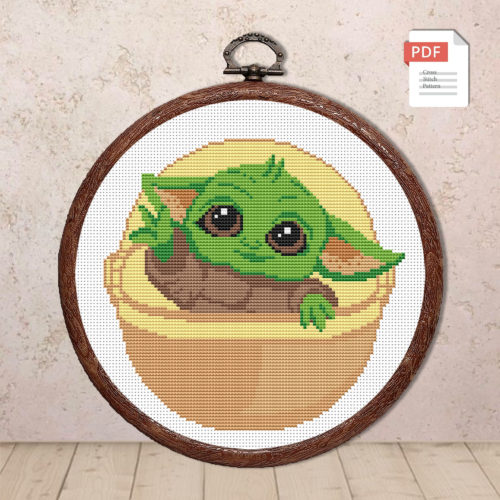 Baby Yoda Cross Stitch Pattern #mv022
