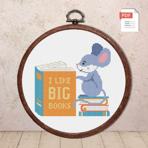 I Like Big Books Cross Stitch Pattern #qt004