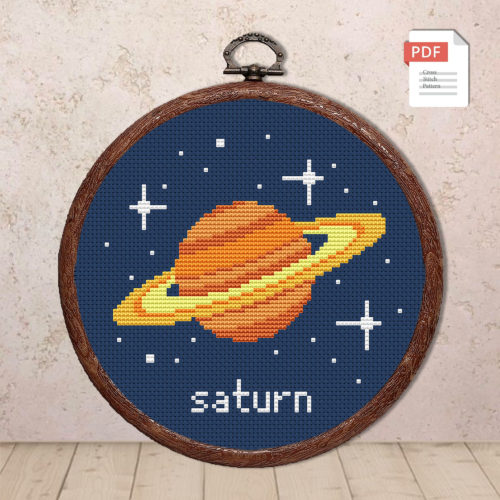 Saturn Cross Stitch Pattern #spc006