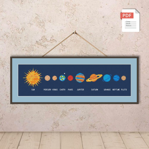 Solar System Cross Stitch Pattern #spc010