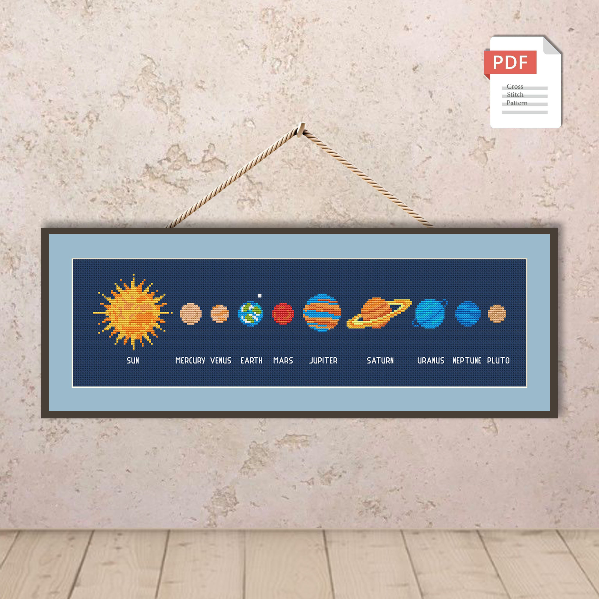 Solar System Cross Stitch Pattern #spc010