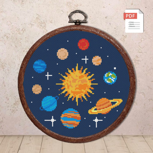 Solar System Cross Stitch Pattern #spc011