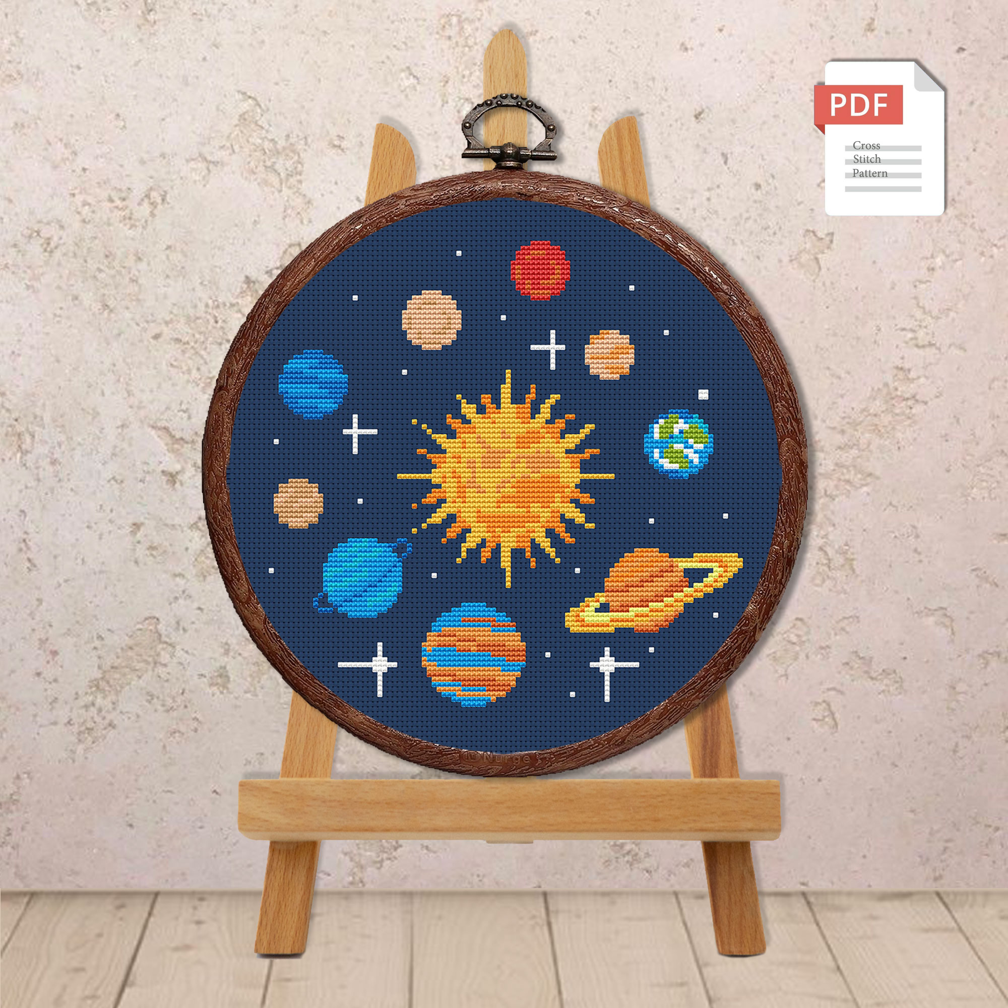 Solar System Cross Stitch Pattern #spc011 - Image 2