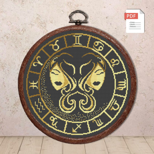 Gemini Cross Stitch Pattern #zdc003