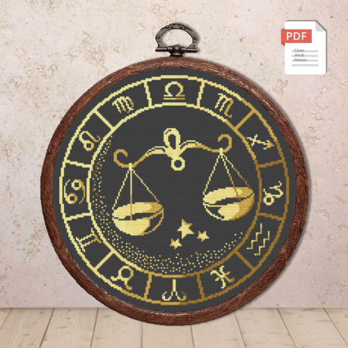 Libra Cross Stitch Pattern #zdc007