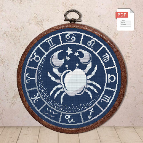Cancer Silver Cross Stitch Pattern #zdc017