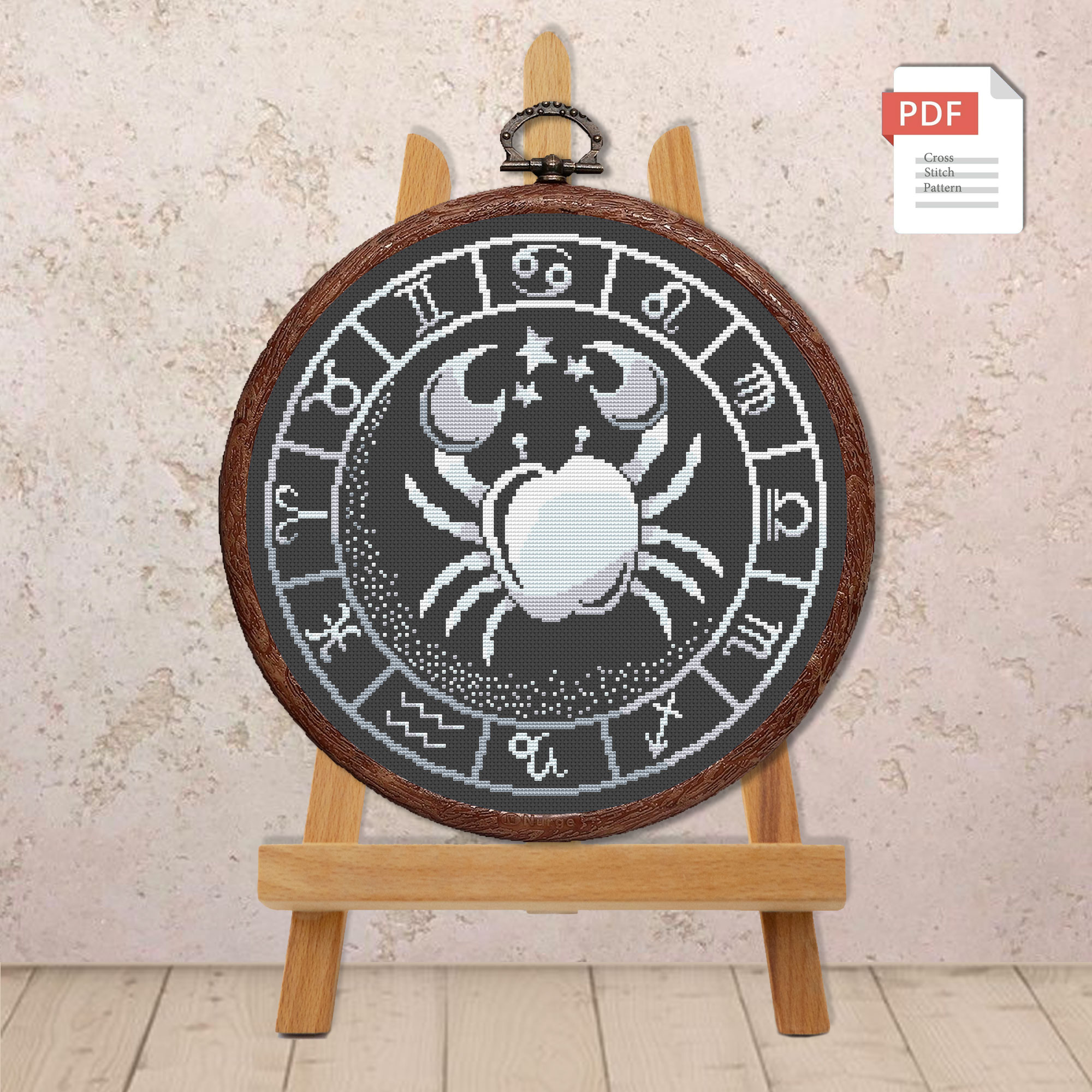 Cancer Silver Cross Stitch Pattern #zdc017 - Image 2