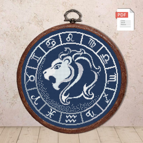 Leo Silver Cross Stitch Pattern #zdc018
