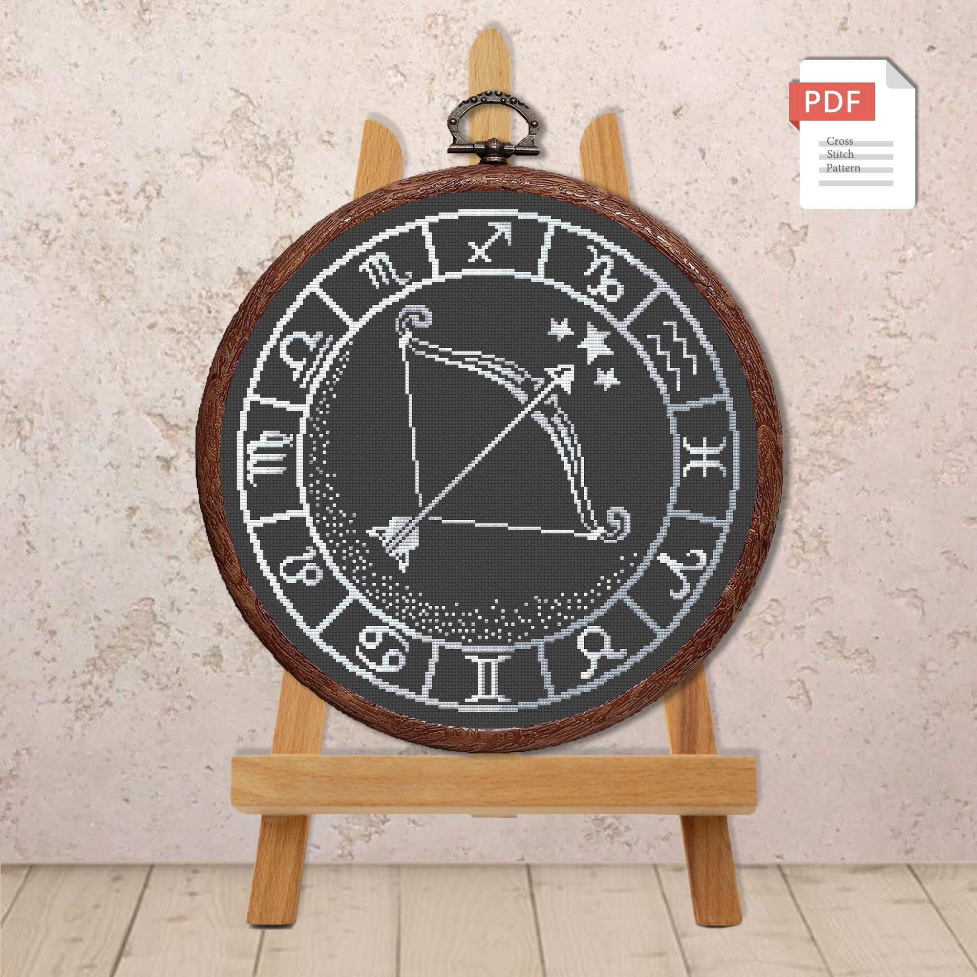 Sagittarius Silver Cross Stitch Pattern #zdc022 - Image 2