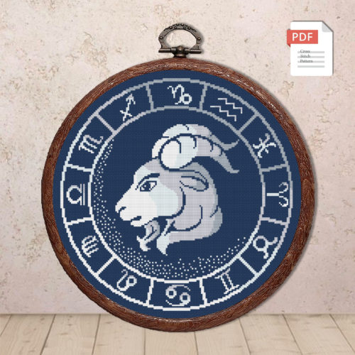Capricorn Silver Cross Stitch Pattern #zdc023