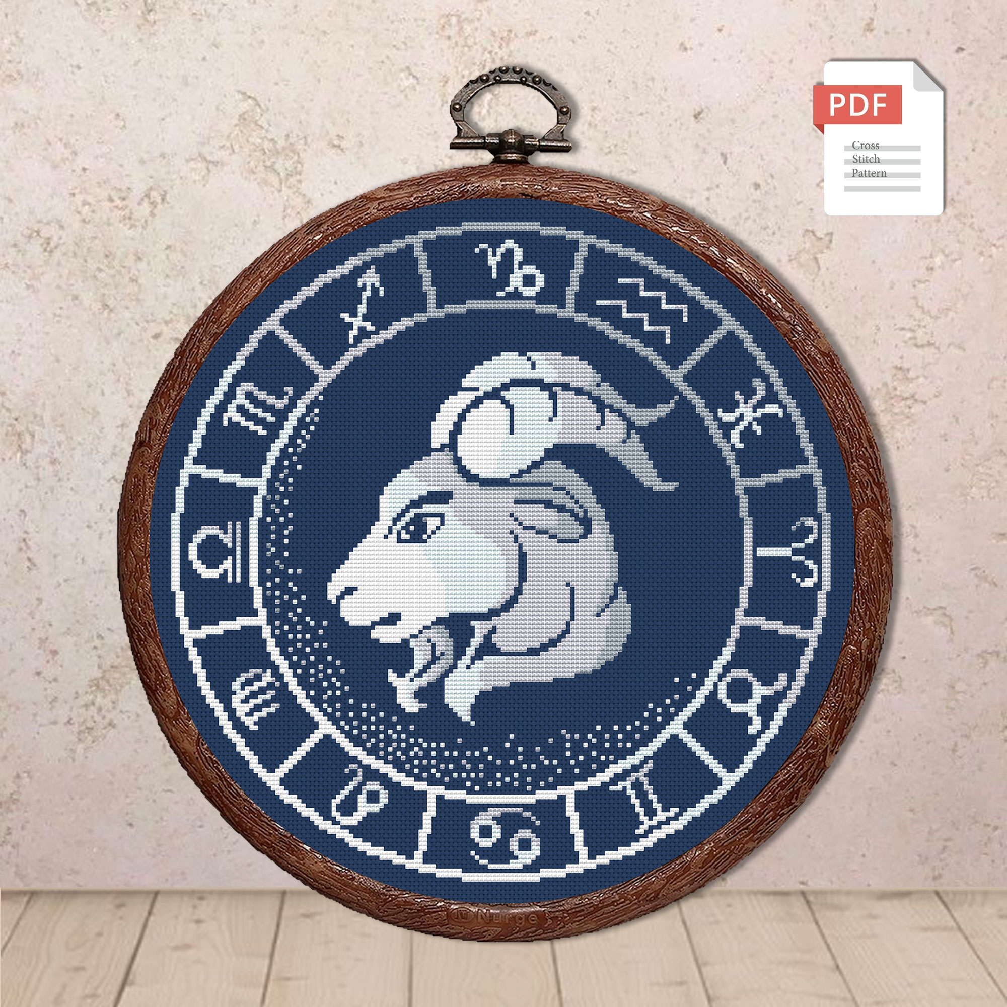 Capricorn Silver Cross Stitch Pattern #zdc023