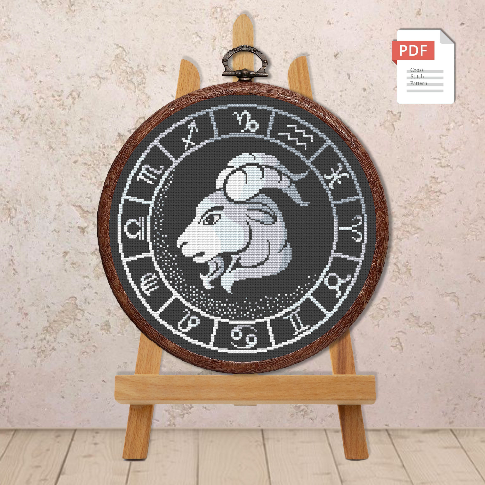 Capricorn Silver Cross Stitch Pattern #zdc023 - Image 2