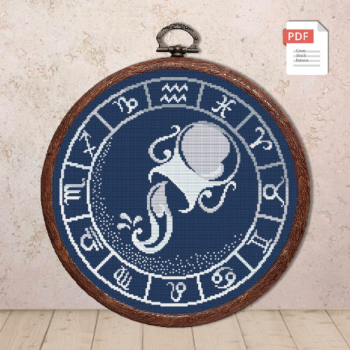 Aqvarius Silver Cross Stitch Pattern #zdc024