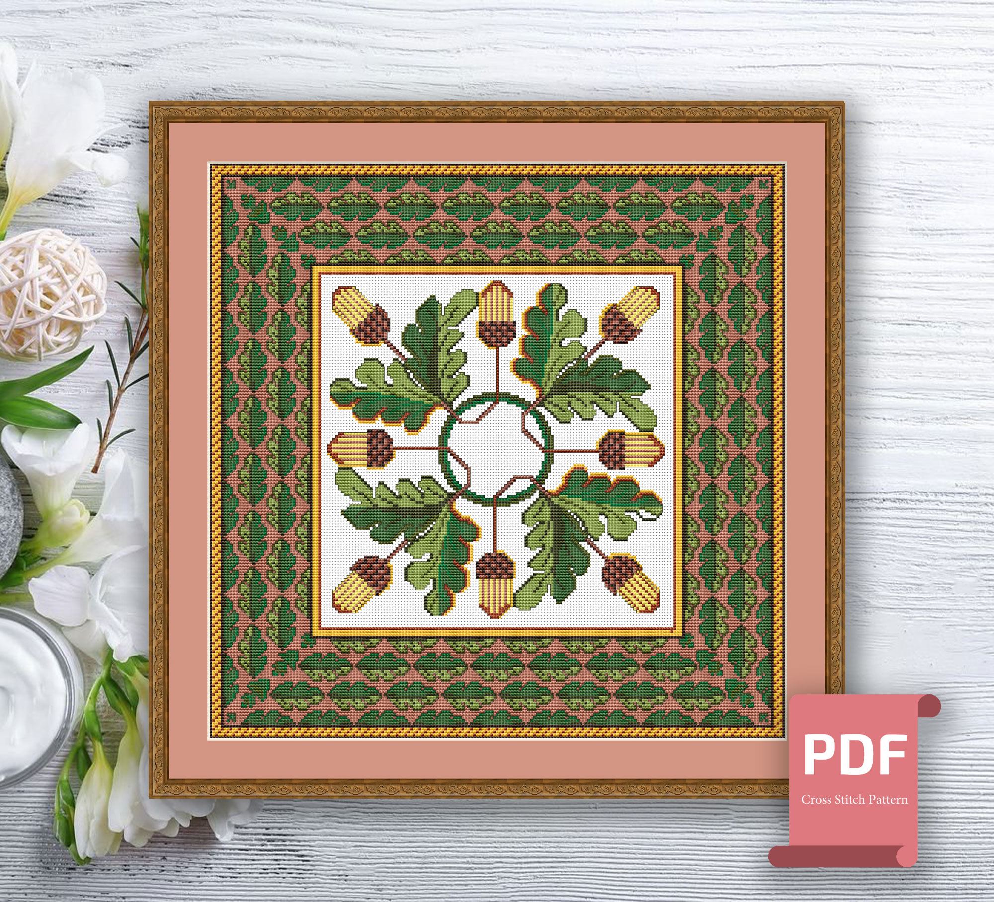 Pillow Autumn Cross Stitch Pattern #pll019 - Image 3