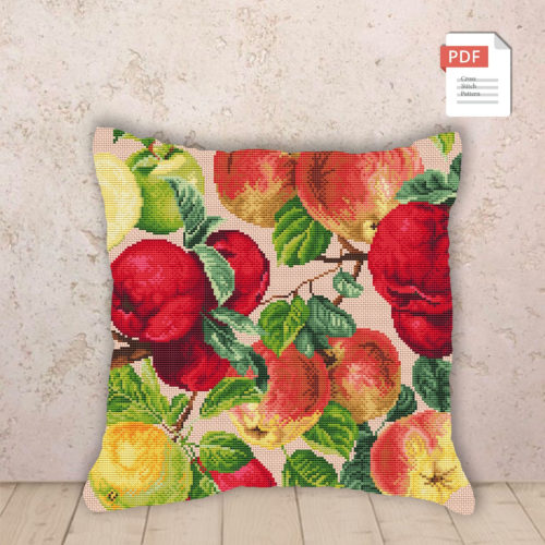 Pillow Apples Cross Stitch Pattern #pll004