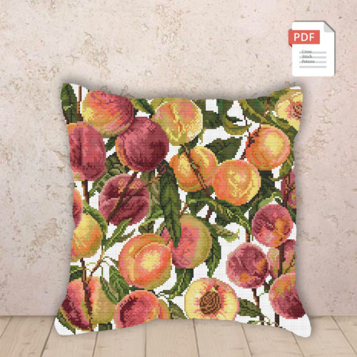 Pillow Peaches Cross Stitch Pattern #pll005