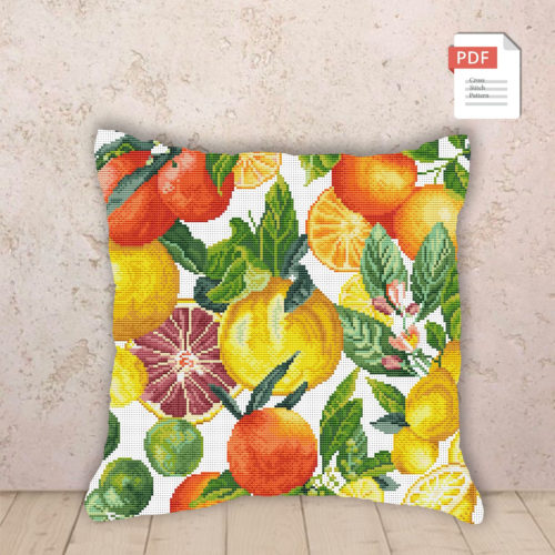 Pillow Citrus Cross Stitch Pattern #pll008