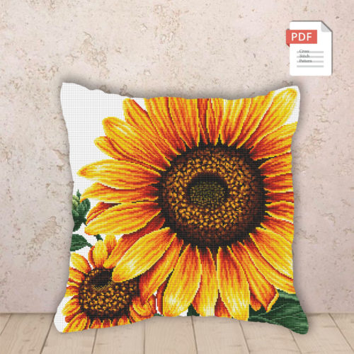 Pillow Sunflower Cross Stitch Pattern #pll012
