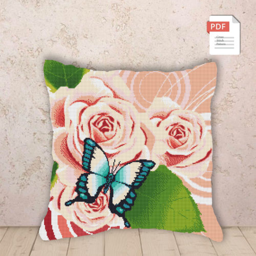 Pillow Roses Cross Stitch Pattern #pll015