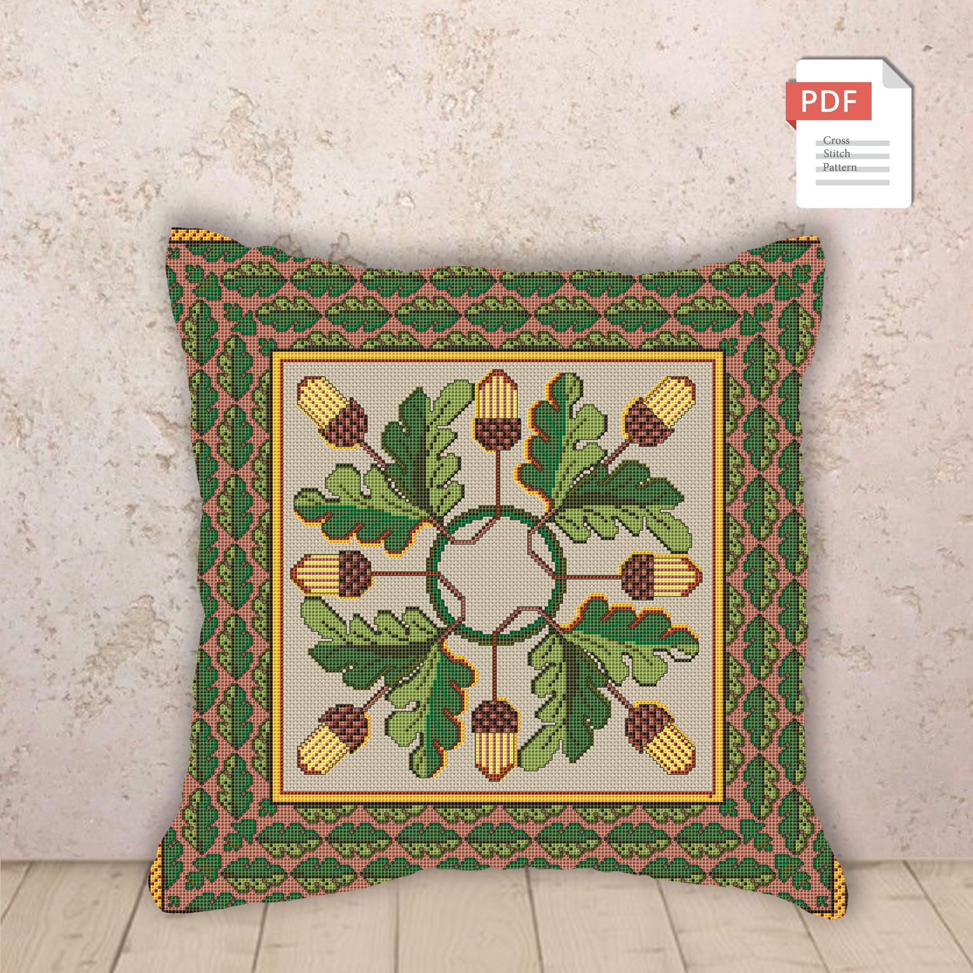 Pillow Autumn Cross Stitch Pattern #pll019