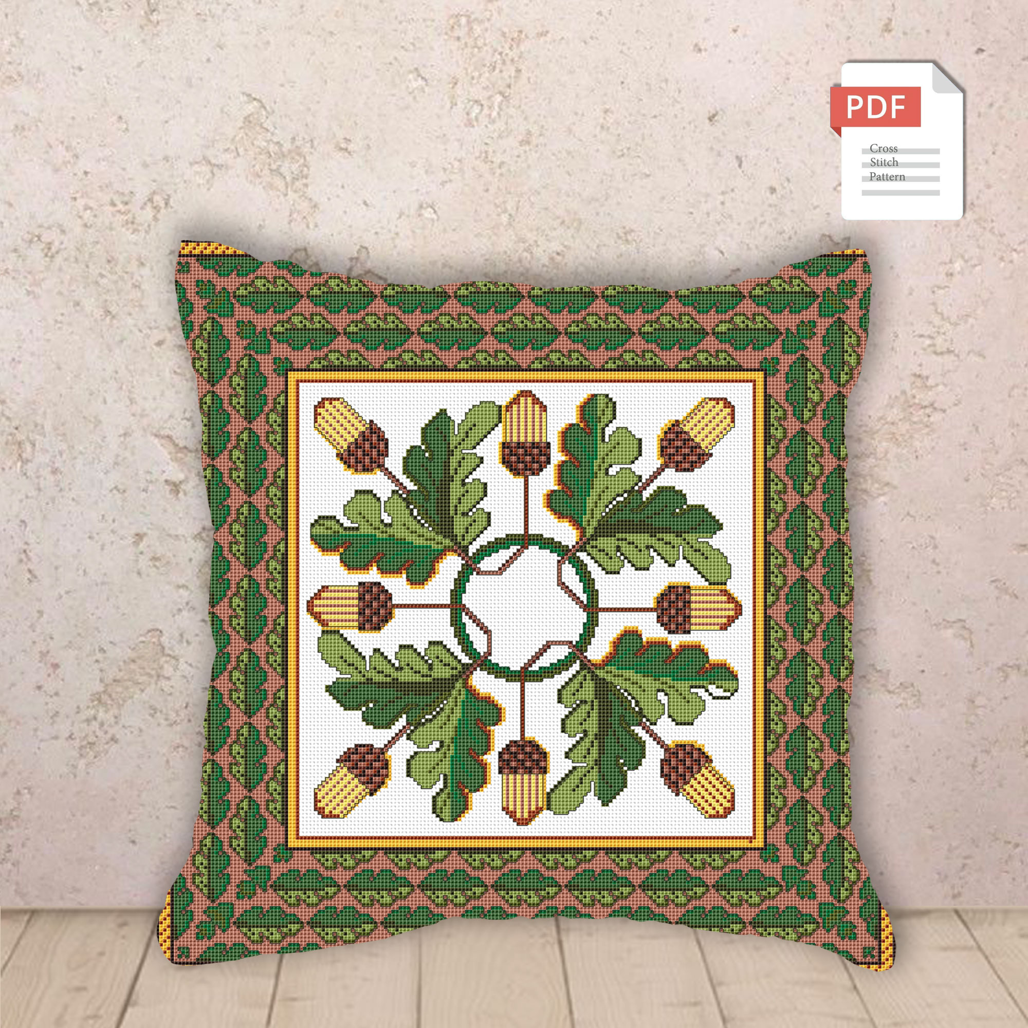Pillow Autumn Cross Stitch Pattern #pll019 - Image 2