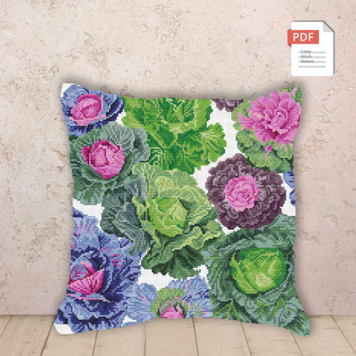 Pillow Cabbages Cross Stitch Pattern #pll021