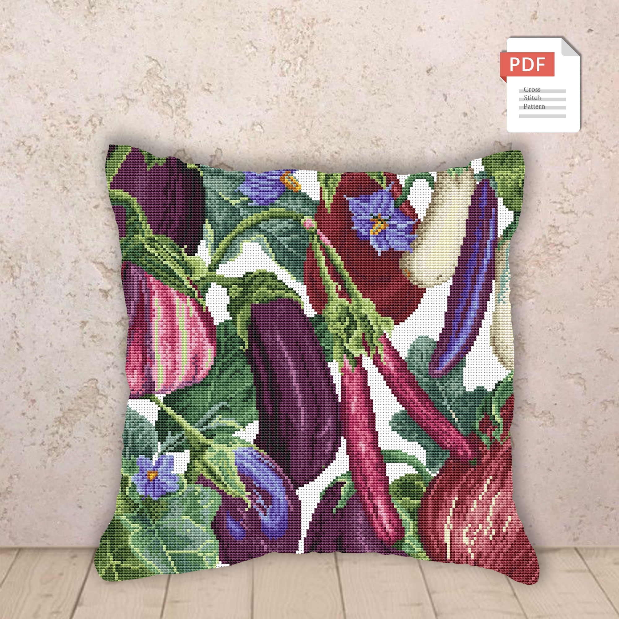 Vegetable Pillows Set Cross Stitch Pattern #pll027 - Image 4