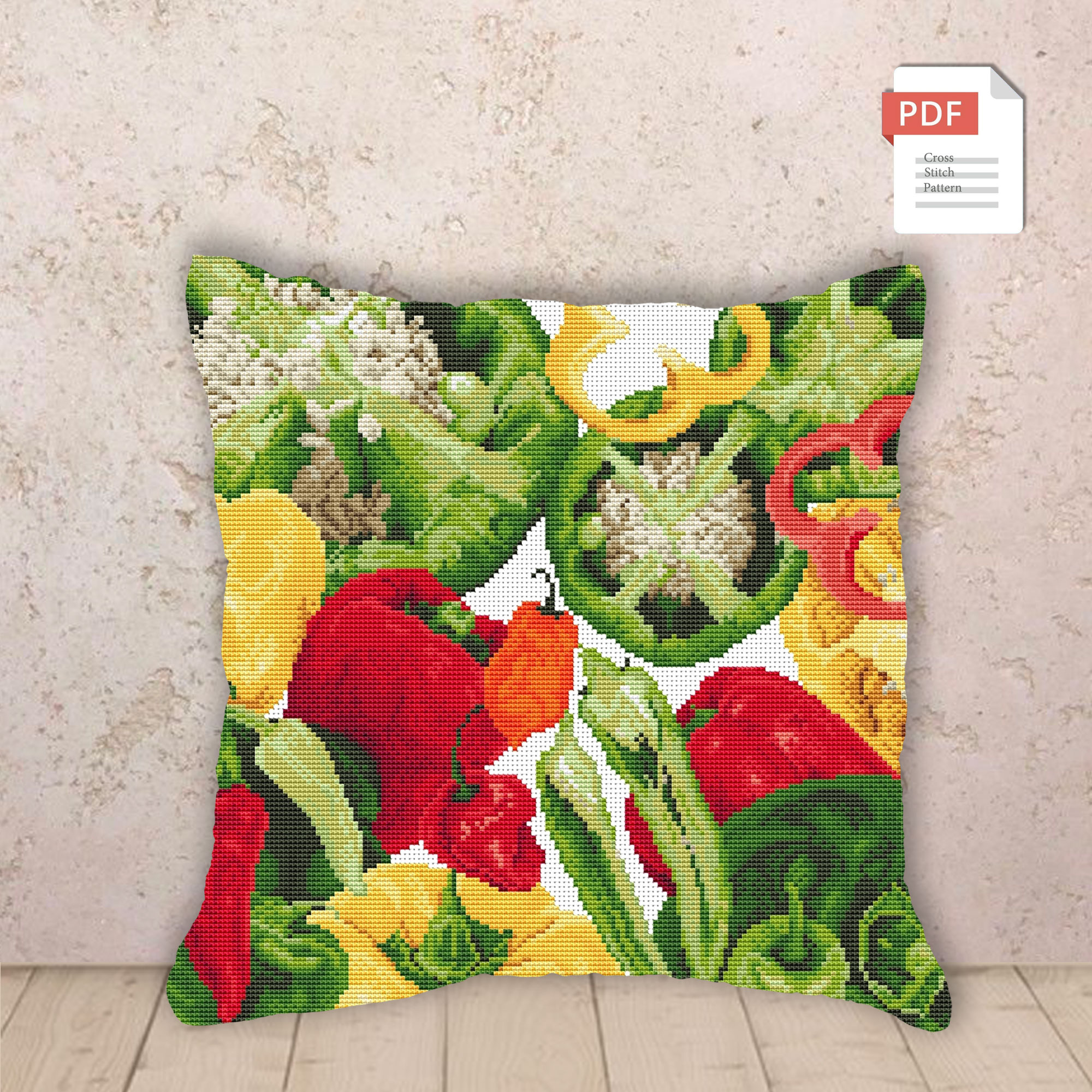 Vegetable Pillows Set Cross Stitch Pattern #pll027 - Image 3