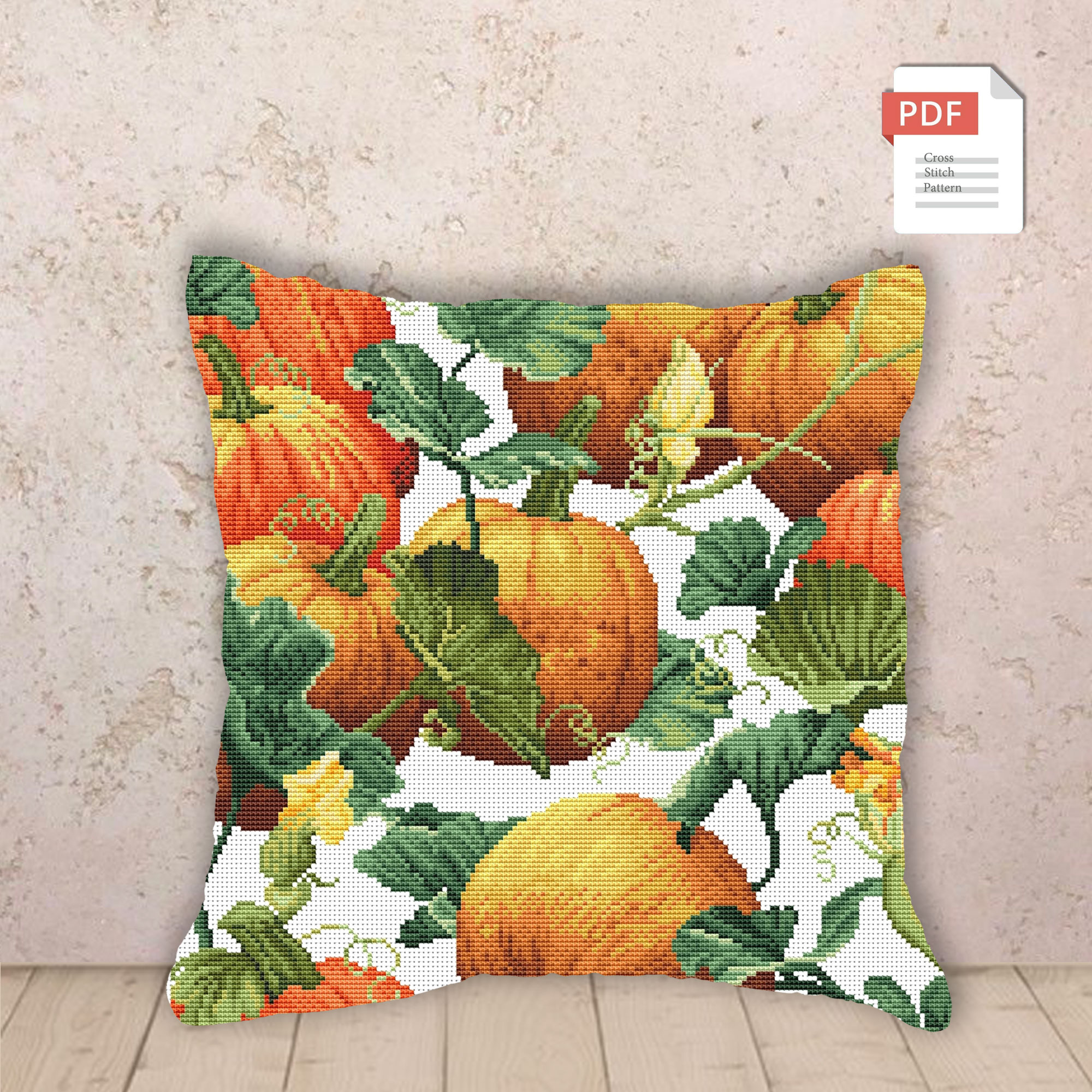 Pillow Pumpkins Cross Stitch Pattern #pll024