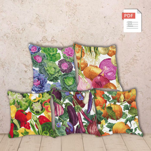 Vegetable Pillows Set Cross Stitch Pattern #pll027