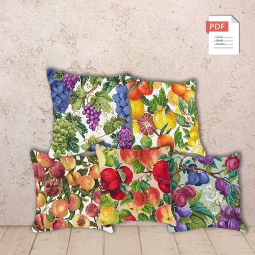 Fruit Pillows Set Cross Stitch Pattern #pll028
