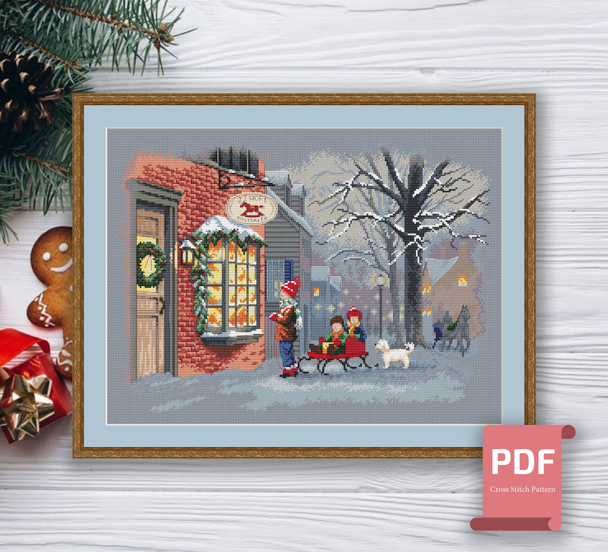 Christmas Shop Cross Stitch Pattern #chr027 - Image 2