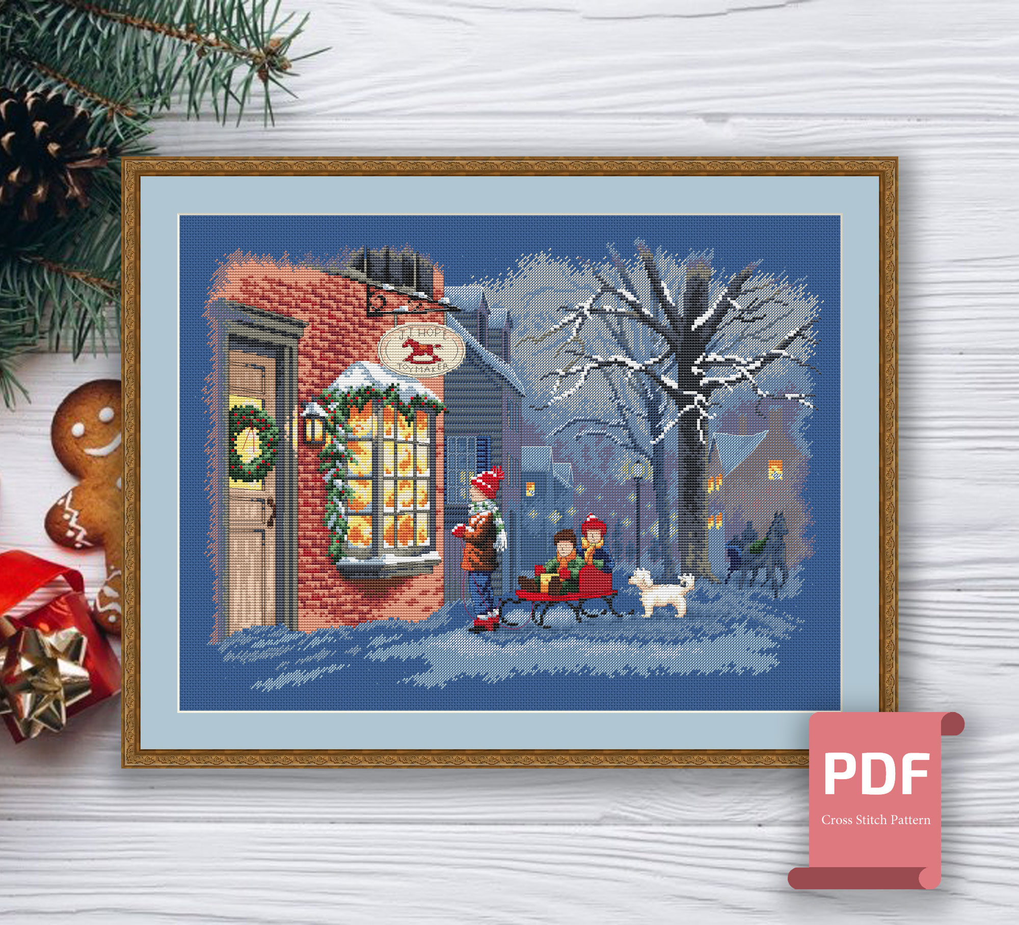Christmas Shop Cross Stitch Pattern #chr027 - Image 3