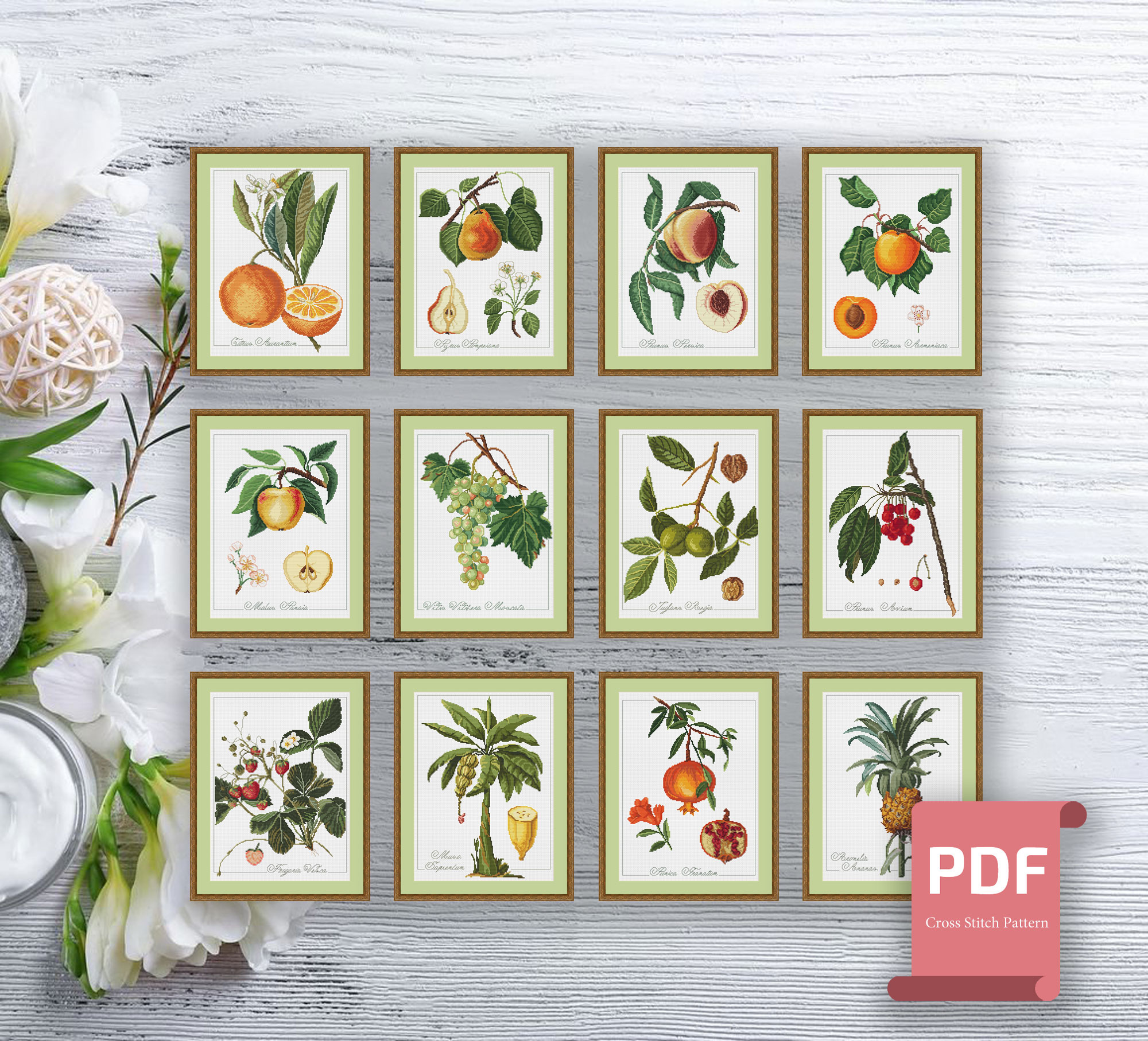 Pineapple Cross Stitch Pattern #flc035 - Image 3