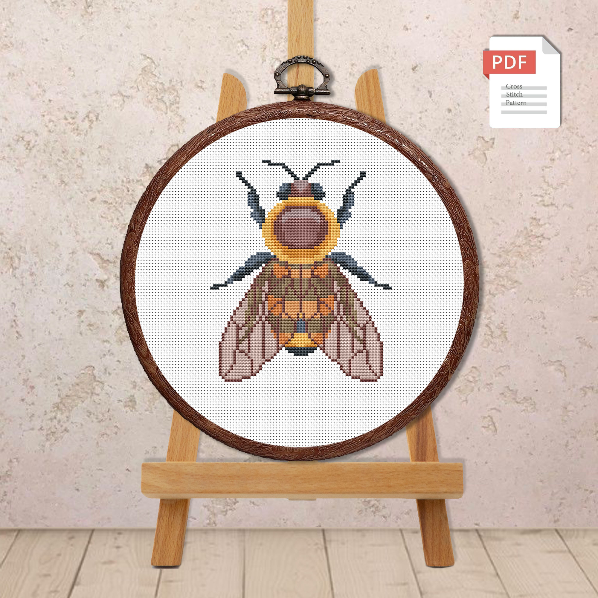 Set of 3 Bees Cross Stitch Pattern #anm040 - Image 4