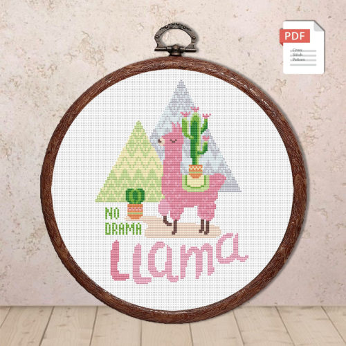 No Drama Llama Cross Stitch Pattern #anm031