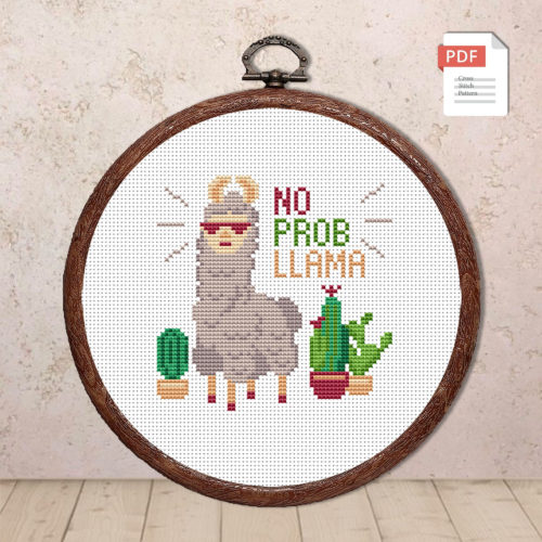 No Prob Llama Cross Stitch Pattern #anm032
