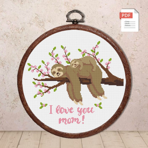 I Love You Mom Cross Stitch Pattern #anm034