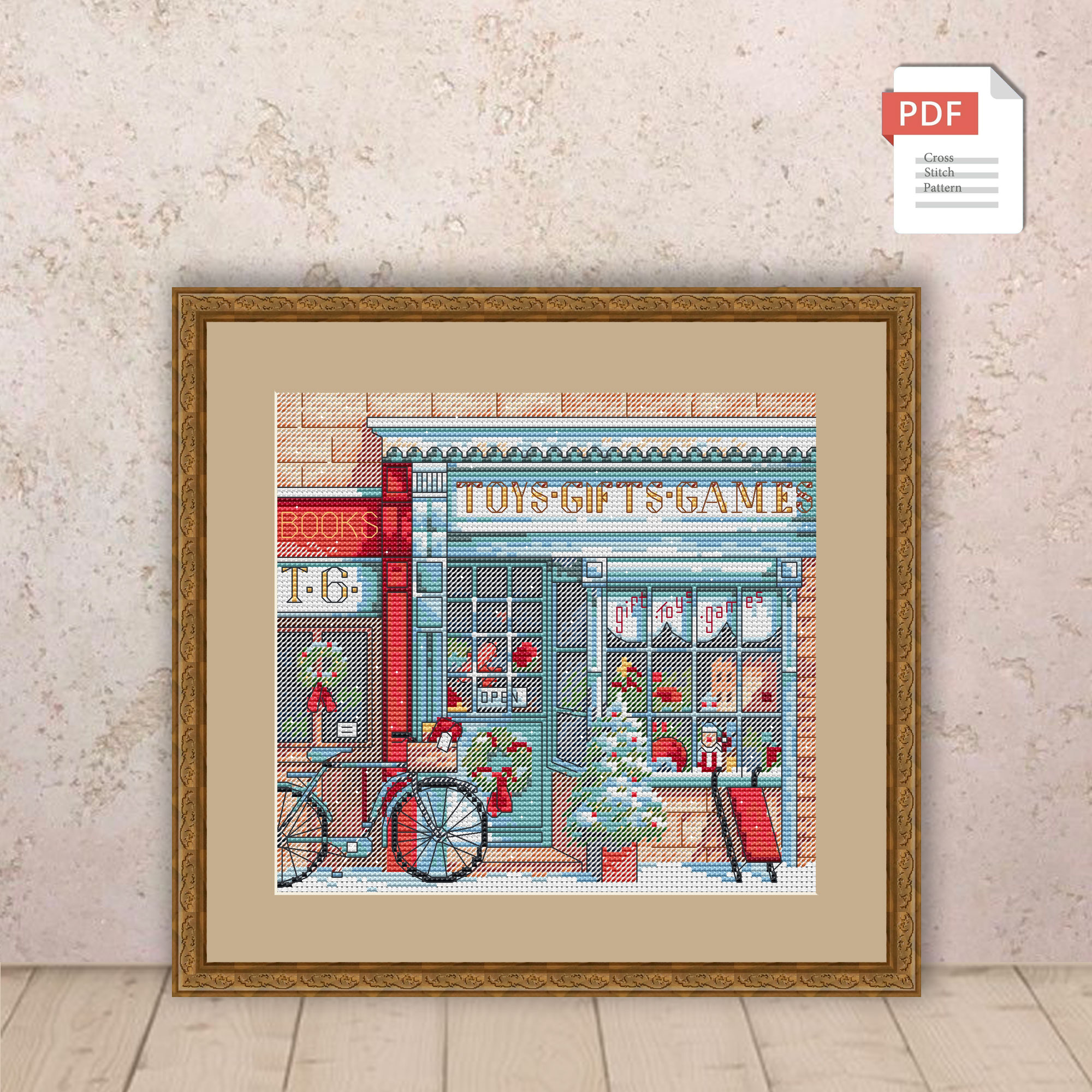 Christmas Shop Cross Stitch Pattern #chr017