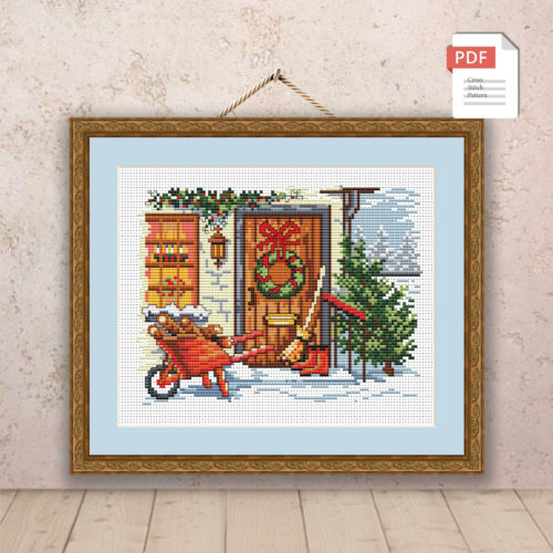 Christmas Landscape Cross Stitch Pattern #chr023