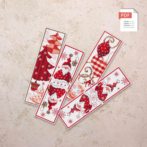Set of 4 Christmas Bookmarks Cross Stitch Pattern #chr025