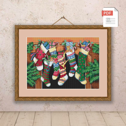Christmas Stockings Cross Stitch Pattern #chr028