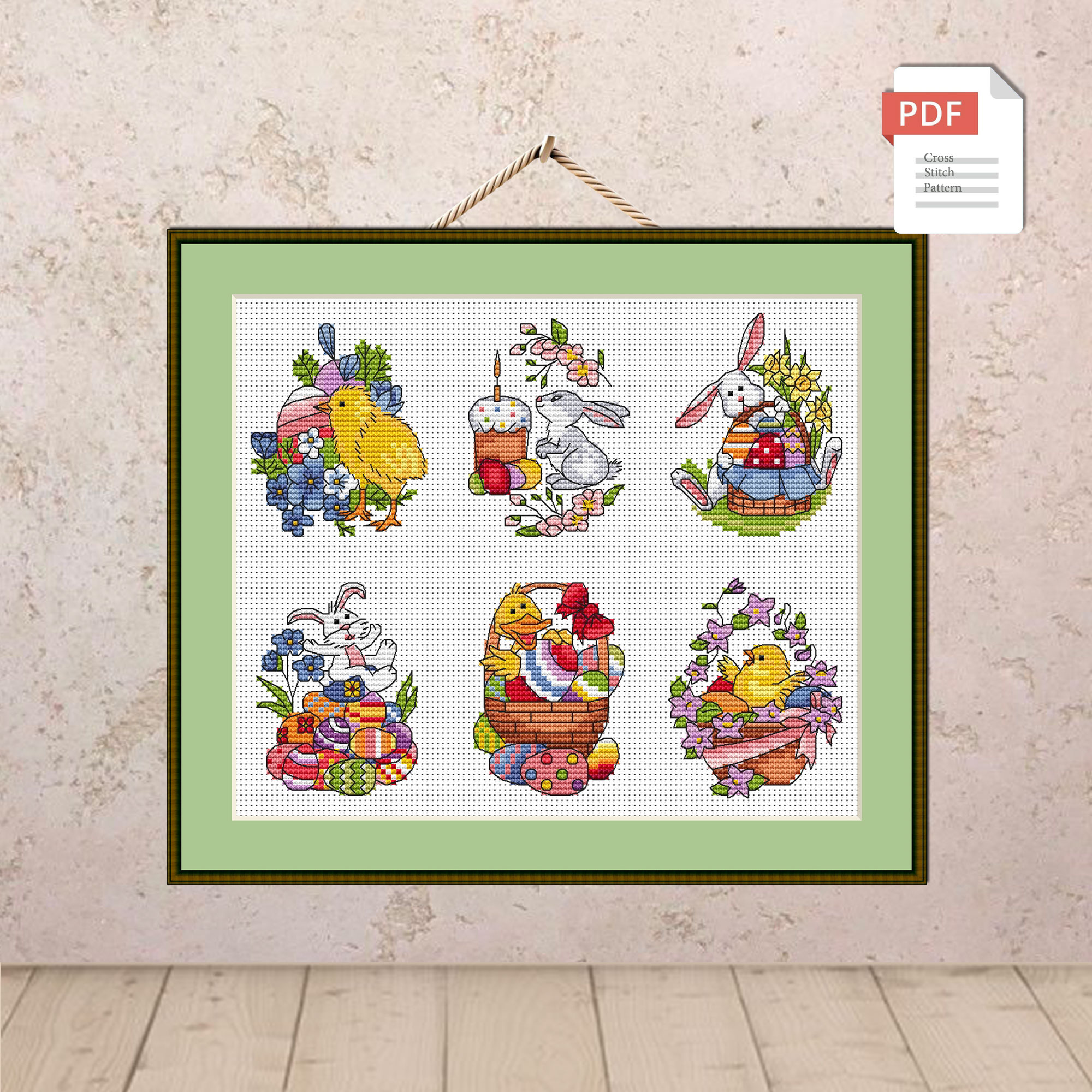 Set of Easter Miniatures Cross Stitch Pattern #eas.016 - Image 2