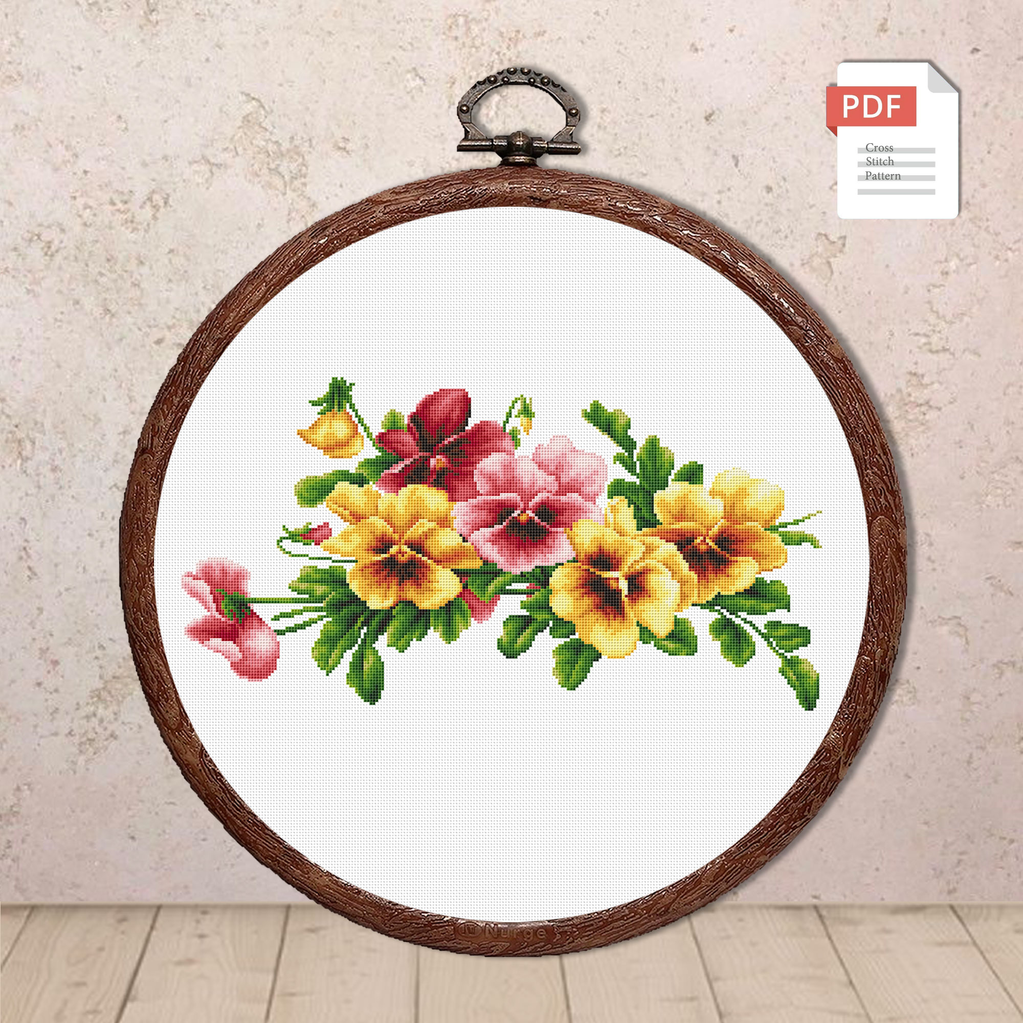 Pansy Cross Stitch Pattern #fl.078
