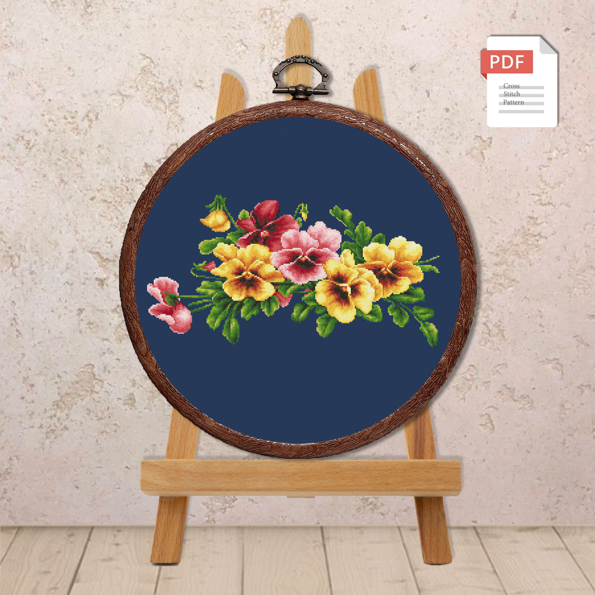 Pansy Cross Stitch Pattern #fl.078 - Image 3