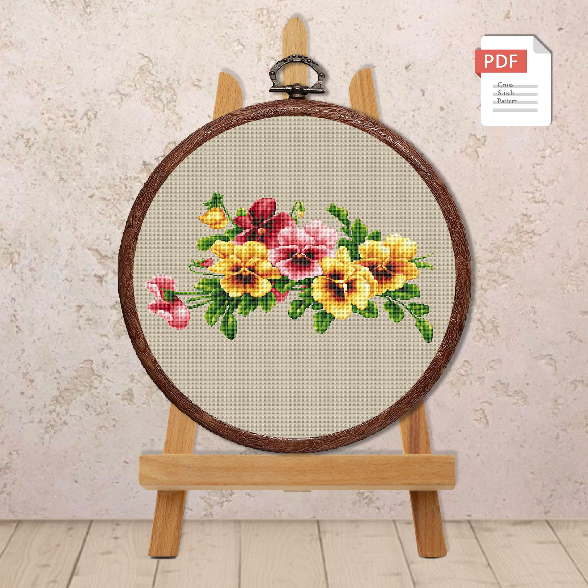 Pansy Cross Stitch Pattern #fl.078 - Image 2