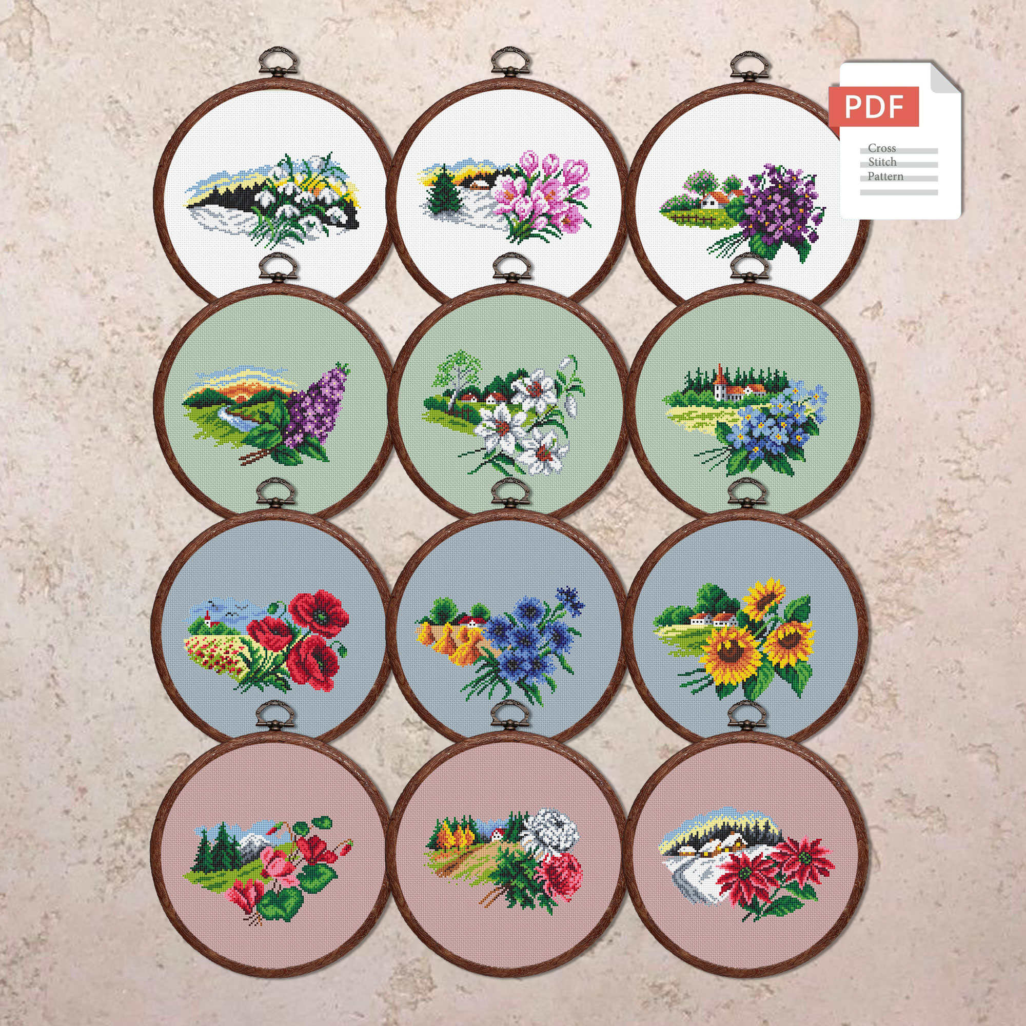 Flowers August Cross Stitch Pattern #fl.123 - Image 4
